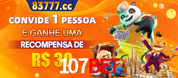 Banner institucional da 107bet sobre parceria de marcas e criação de uma marca de excelência, apresentando os mascotes de jogos populares como o Fortune Tiger.