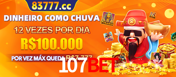Banner do programa de recompensas Recomende para amigos do 107bet, detalhando os bônus por convidar amigos, com prêmios que chegam a R$288.888.